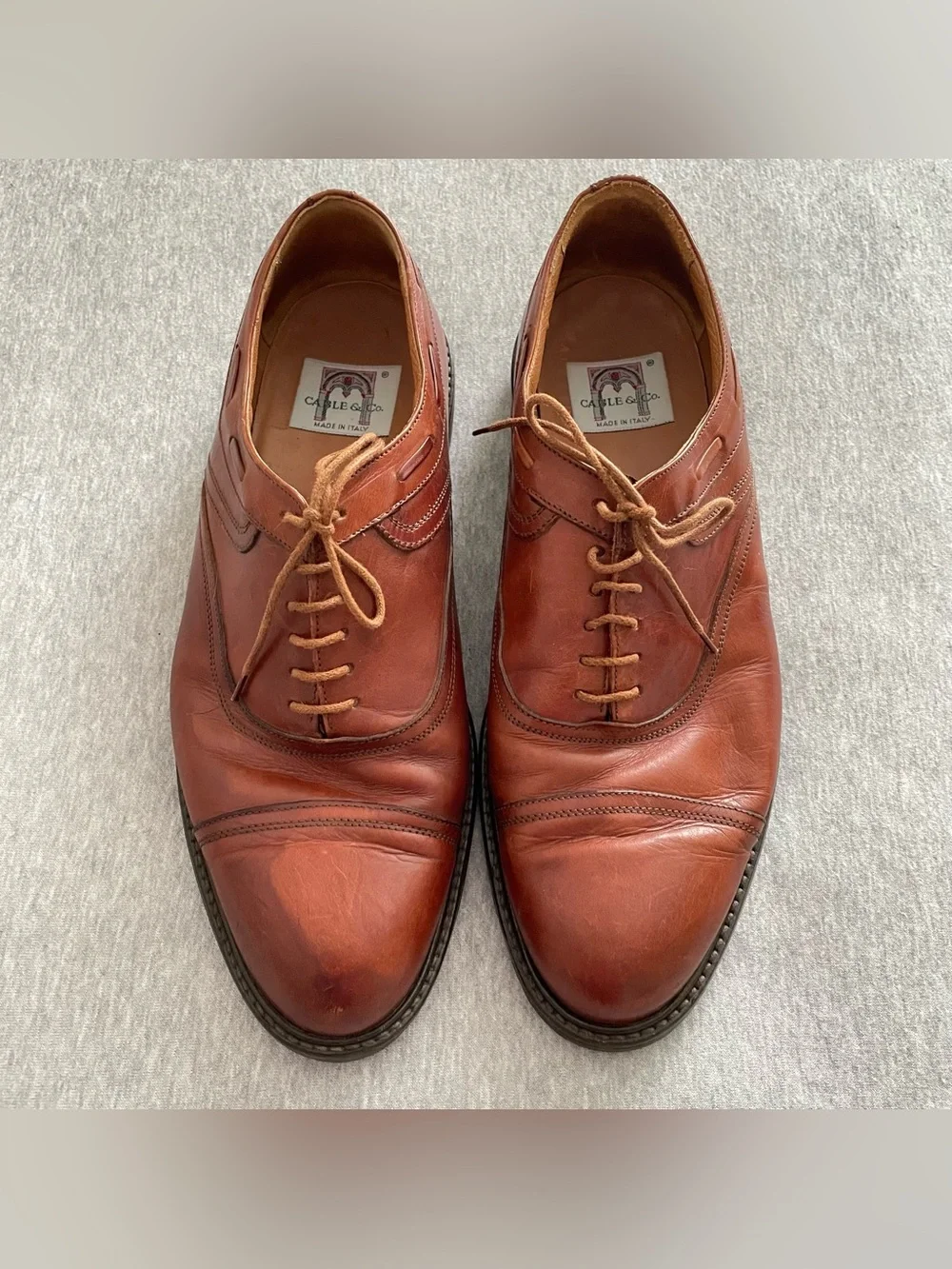 Cable & Co Men's Sz 10D Brown Classic Leather Oxford Lace-Up Dress Shoes